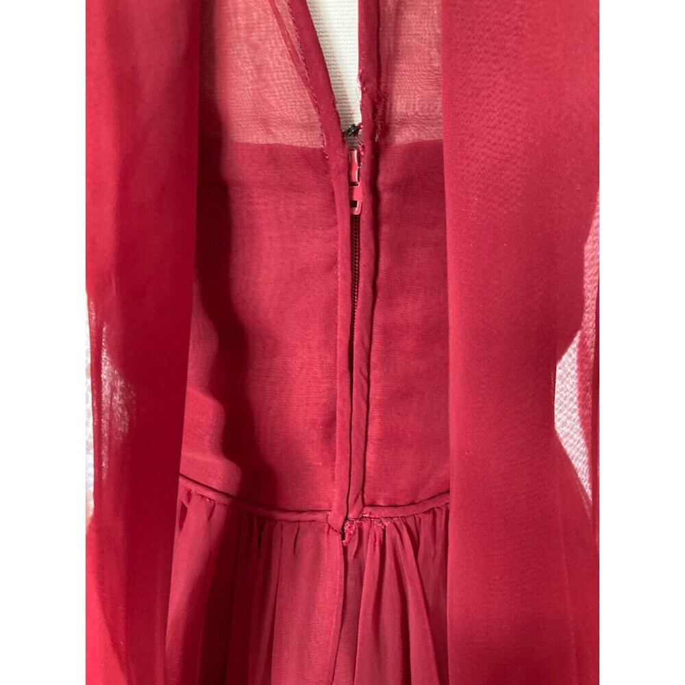 Lillie Rubin Dress Vest Set Vintage Red Long Sleeve Chiffon Hocus Pocus - Picture 8 of 16